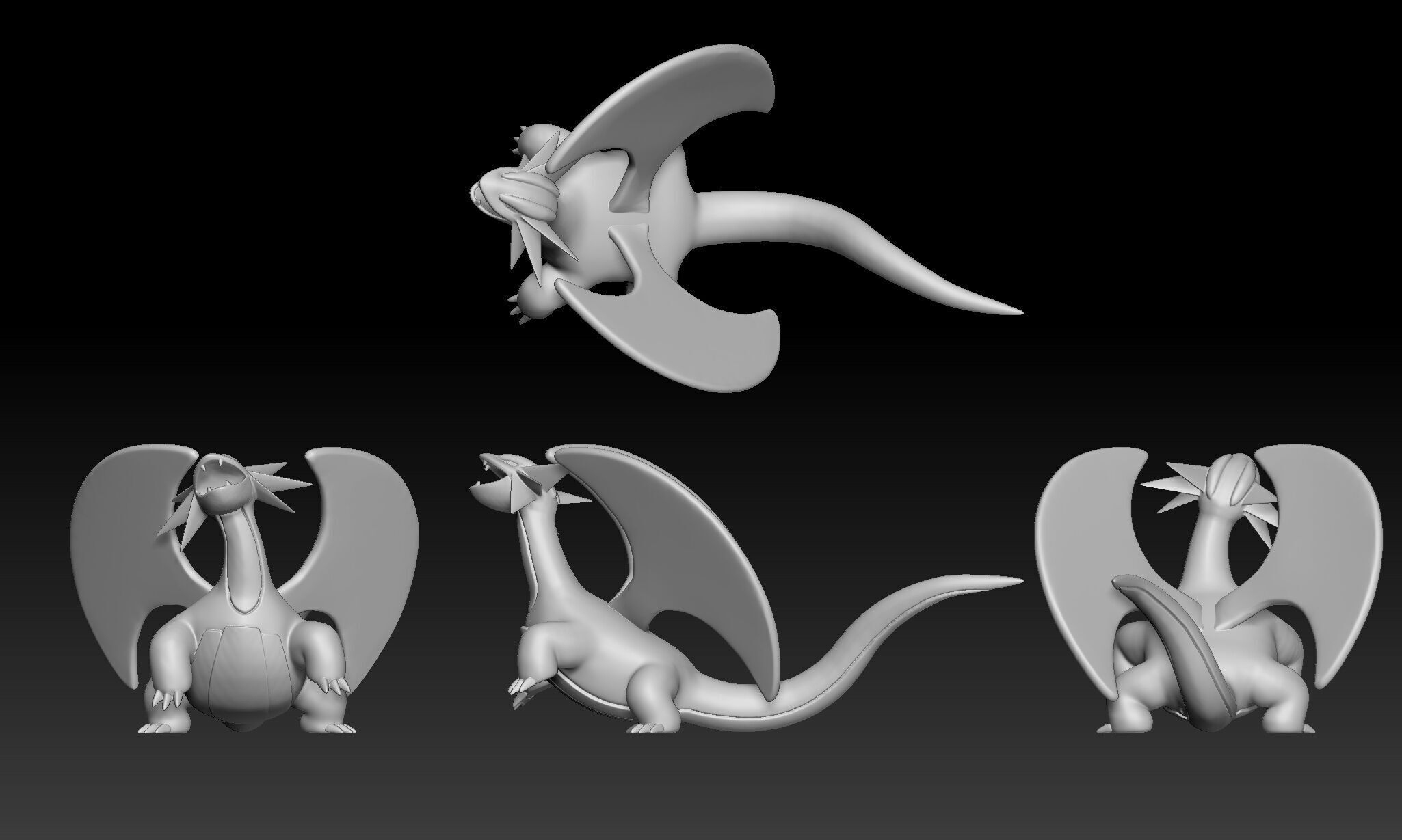 Pokemon Bagon Shelgon Salamence 3D print model_3