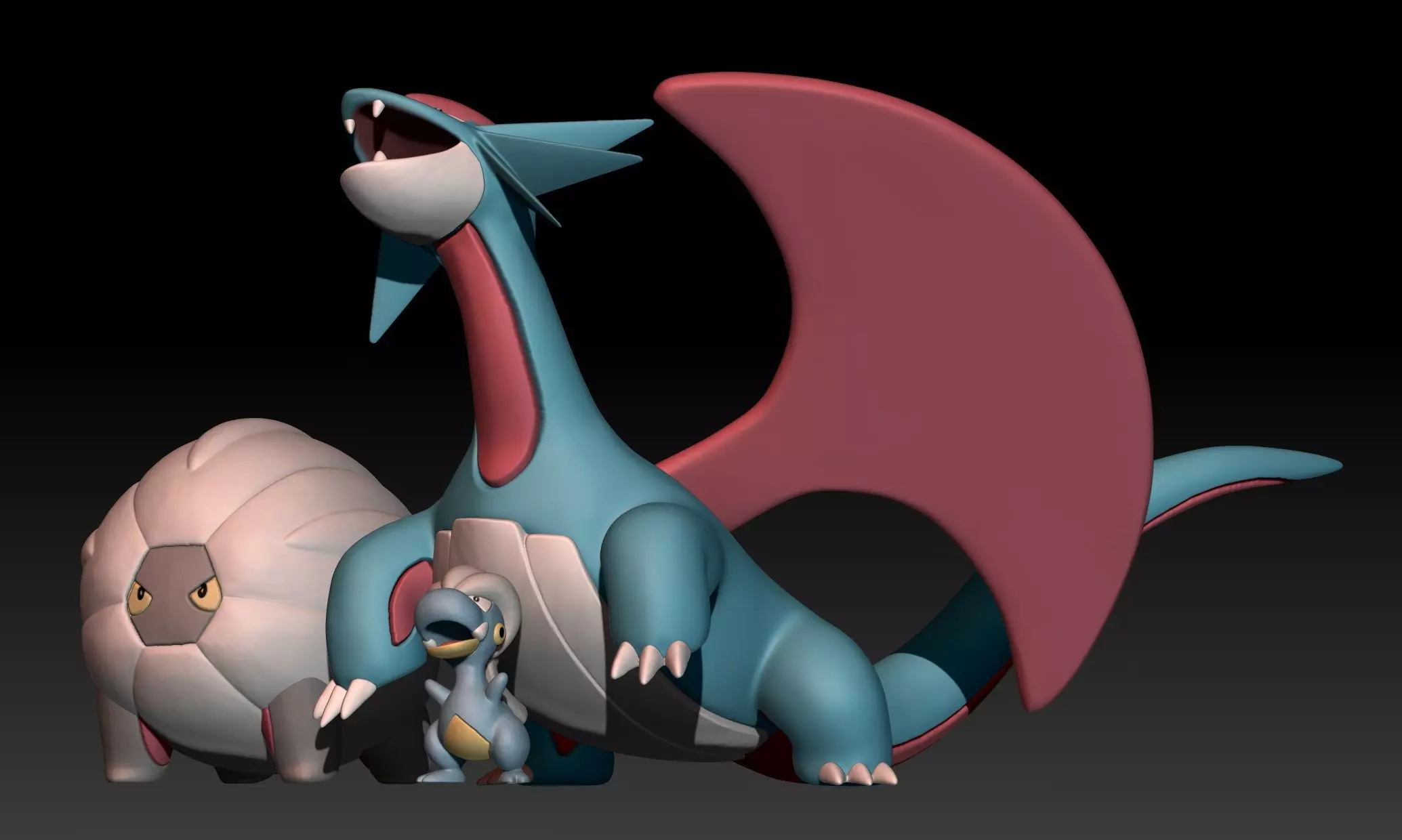 Pokemon Bagon Shelgon Salamence 3D print model_0