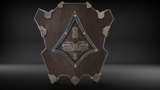 Dwarven Shield Low-poly 3D model