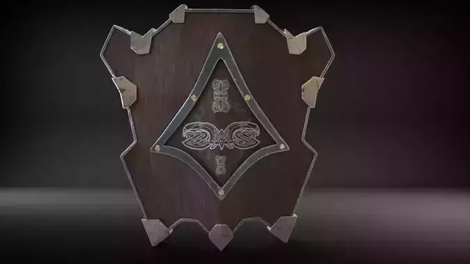 Dwarven Shield Low-poly 3D model