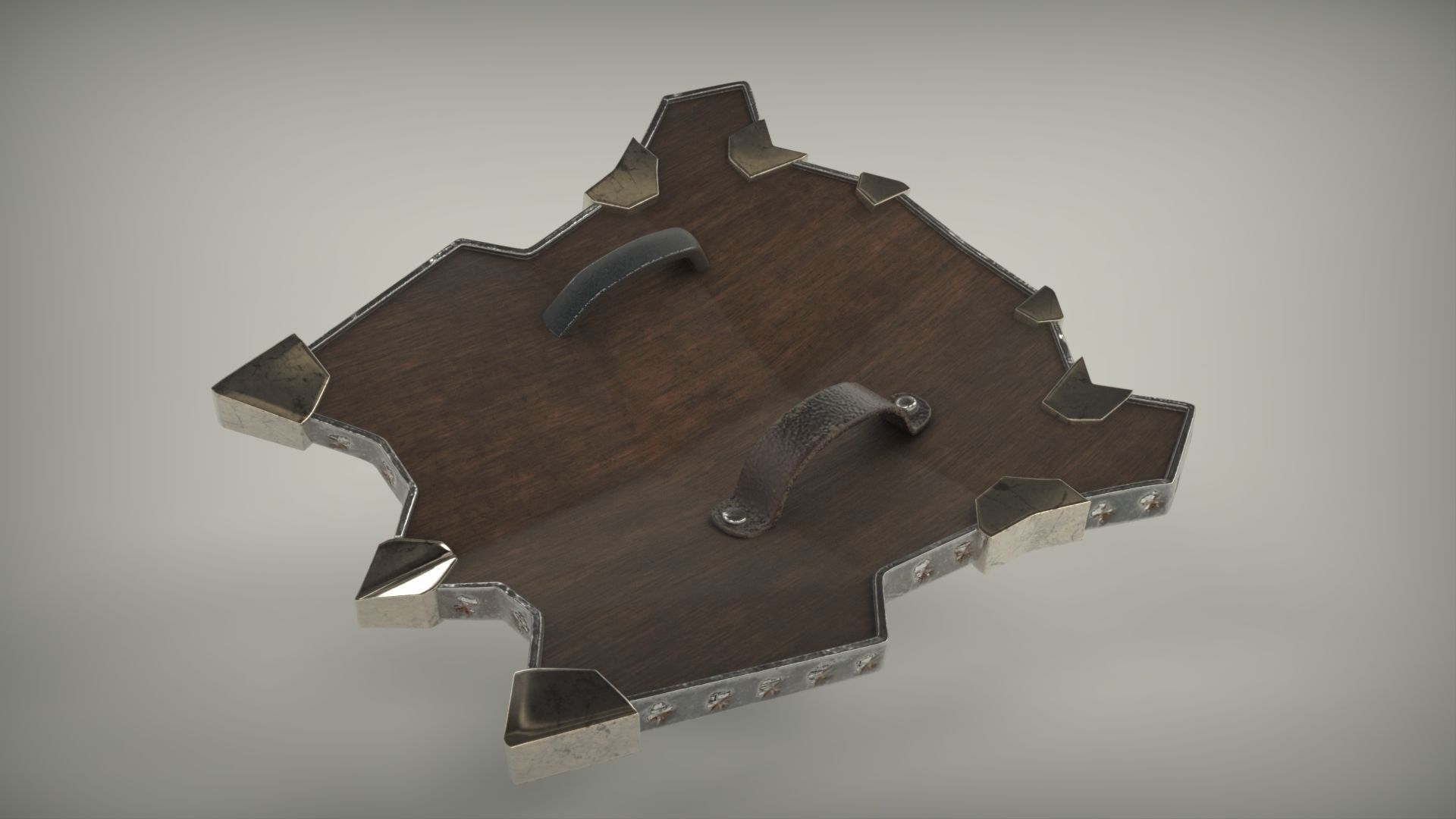 Dwarven Shield Low-poly 3D model_5