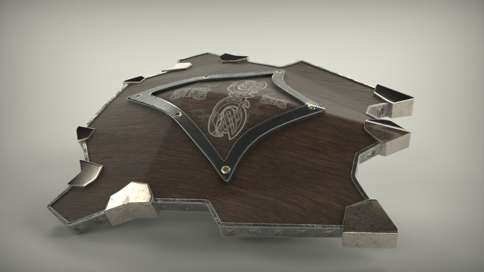 Dwarven Shield Low-poly 3D model_3