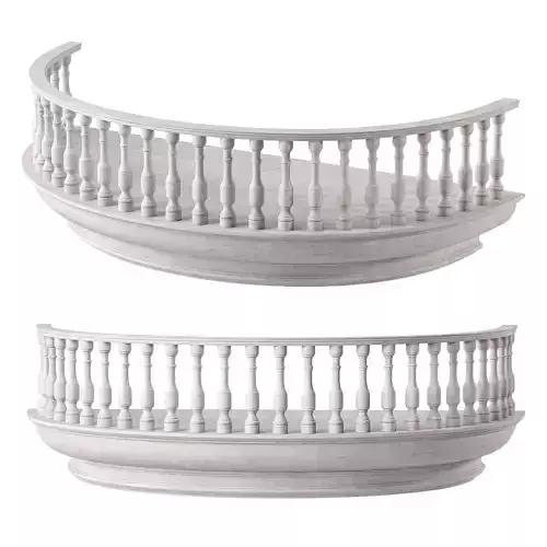 Classic Marble Balcony with Petite Balusters and Curved Elegance