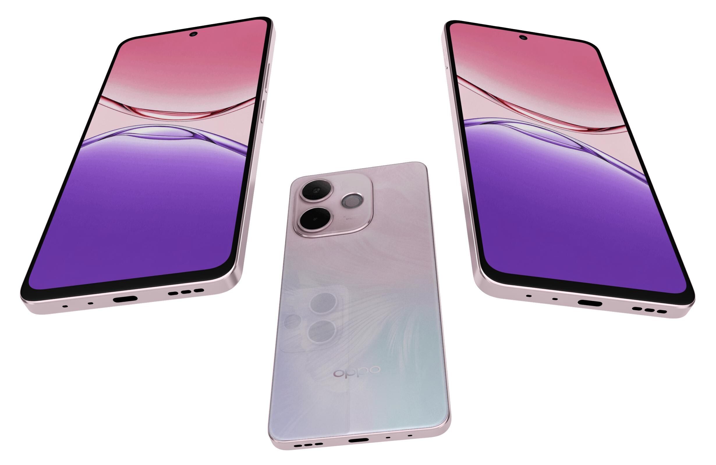 OPPO A5 Vitality Edition Agate Pink 3D model_2