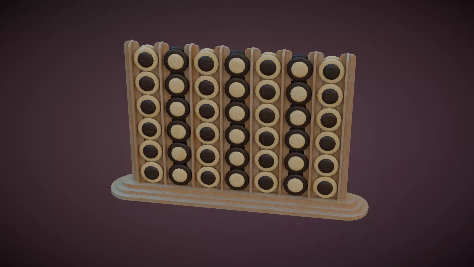 Connect four board game 3D model_0