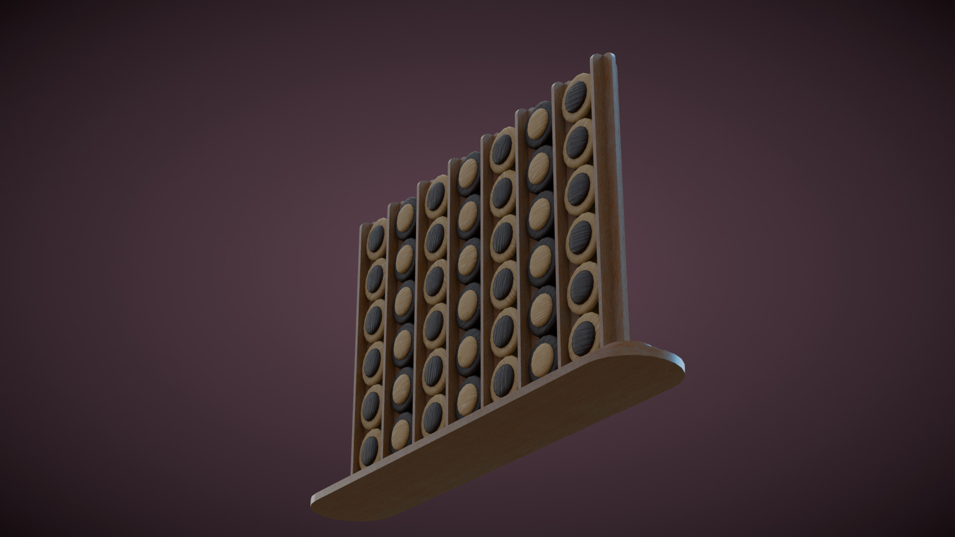 Connect four board game 3D model_7