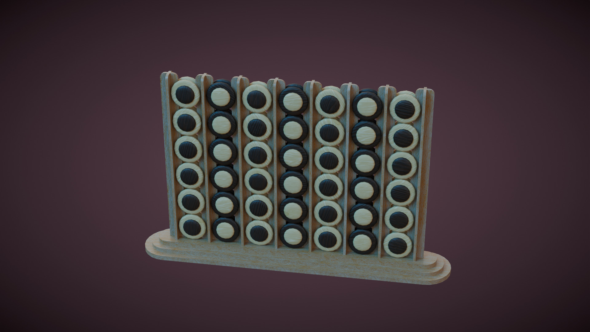 Connect four board game 3D model_6
