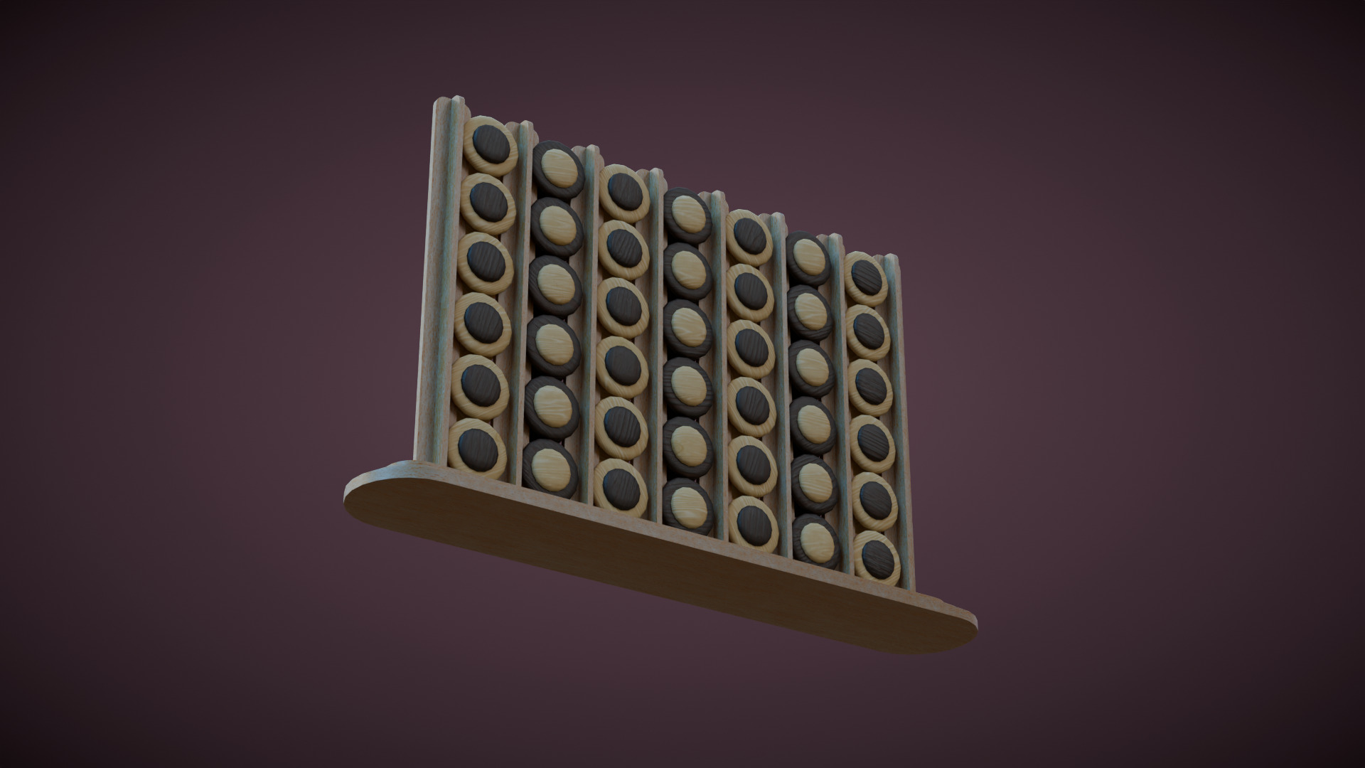 Connect four board game 3D model_2