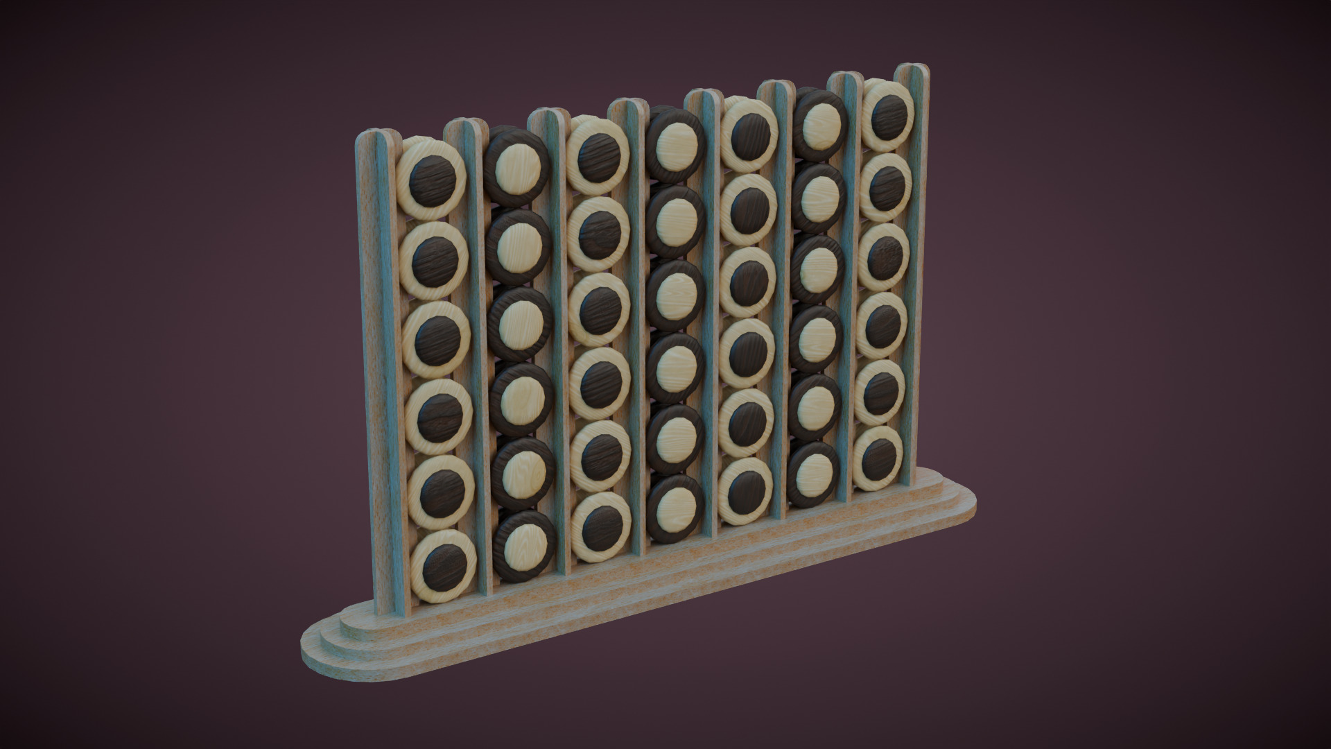 Connect four board game 3D model_1
