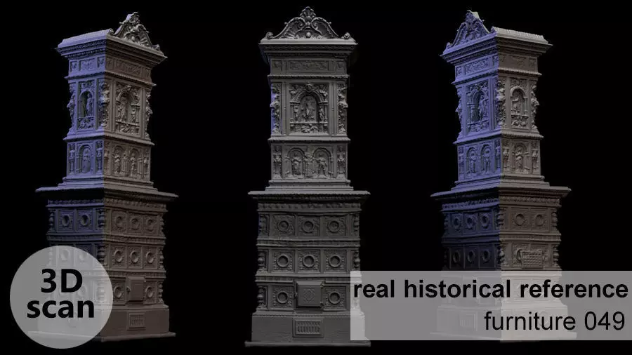 Furniture 049 tiled stove 3D print model_0