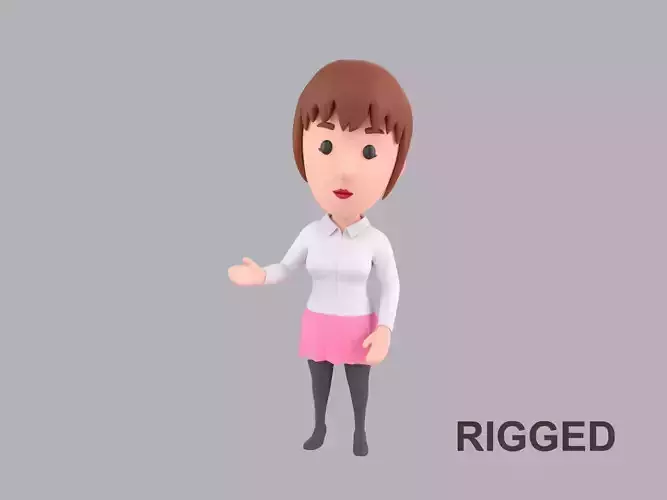 Cartoon Female Character Rigged 120
