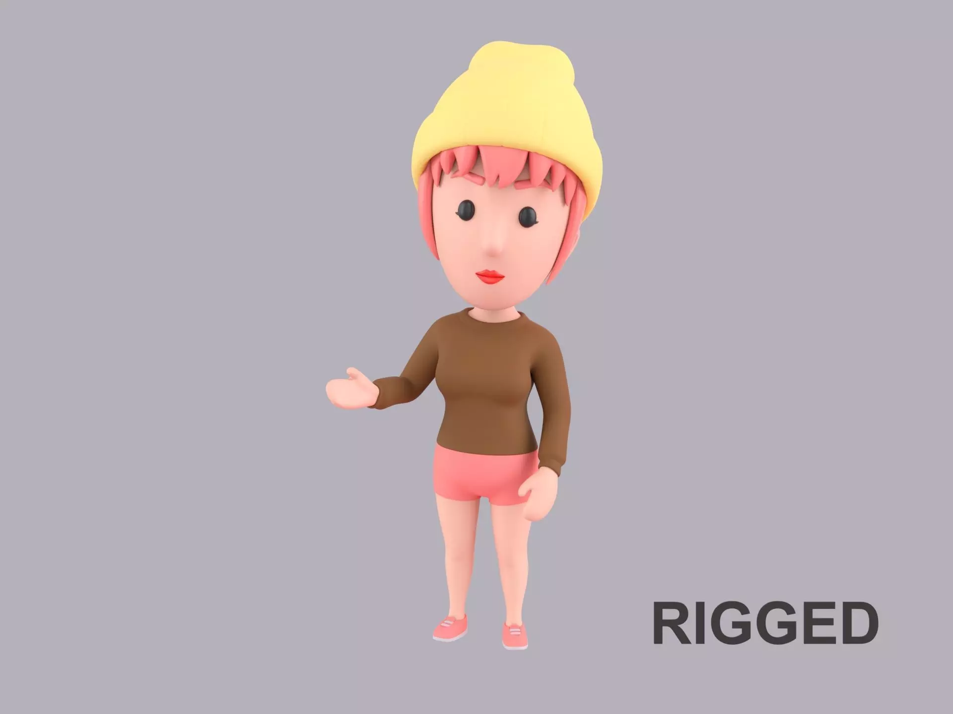 Cartoon Female Character Rigged 119 3D model