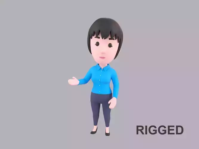 Cartoon Female Character Rigged 115