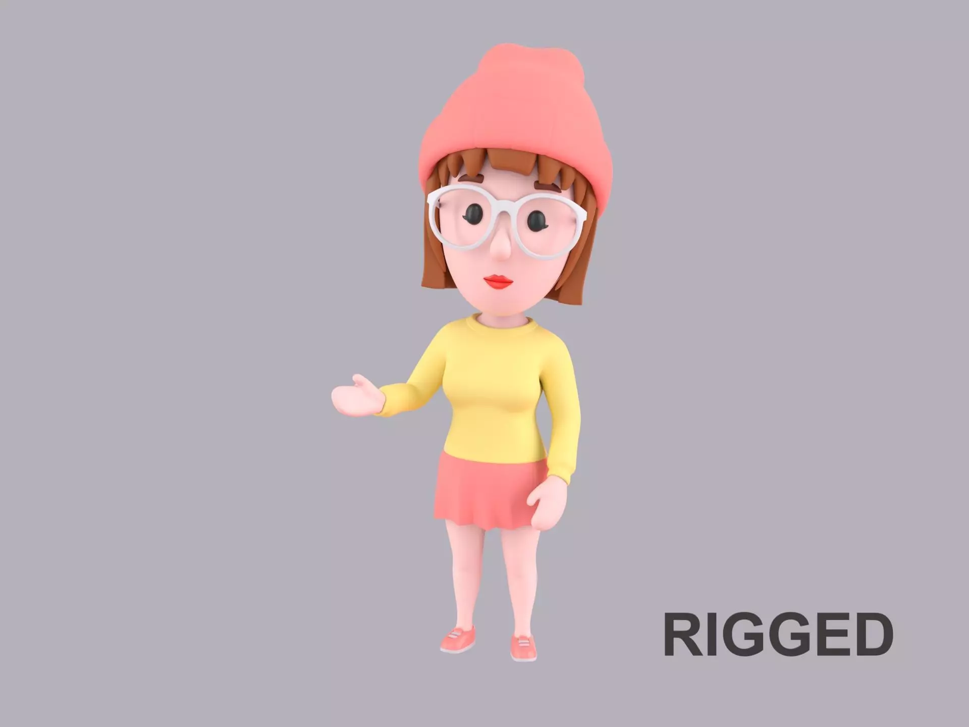 Cartoon Female Character Rigged 113 3D model