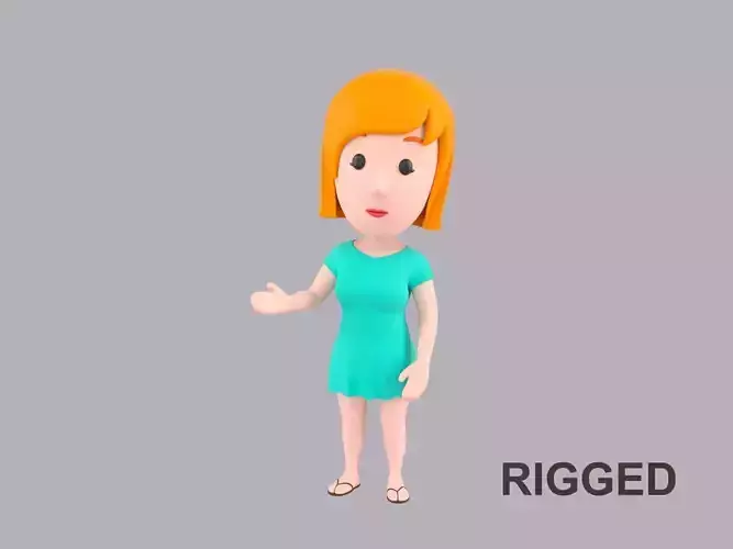 Cartoon Female Character Rigged 109
