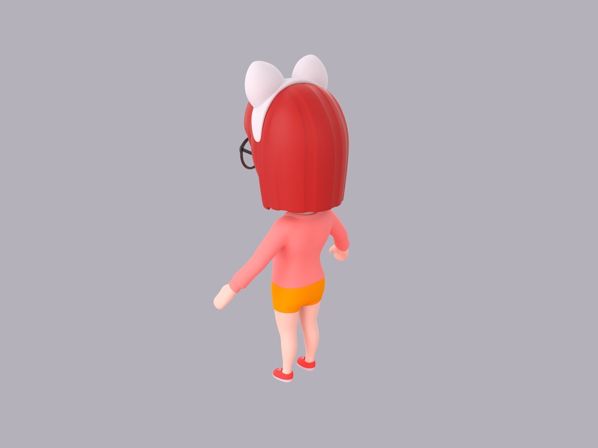 Cartoon Female Character Rigged 107 3D model_4