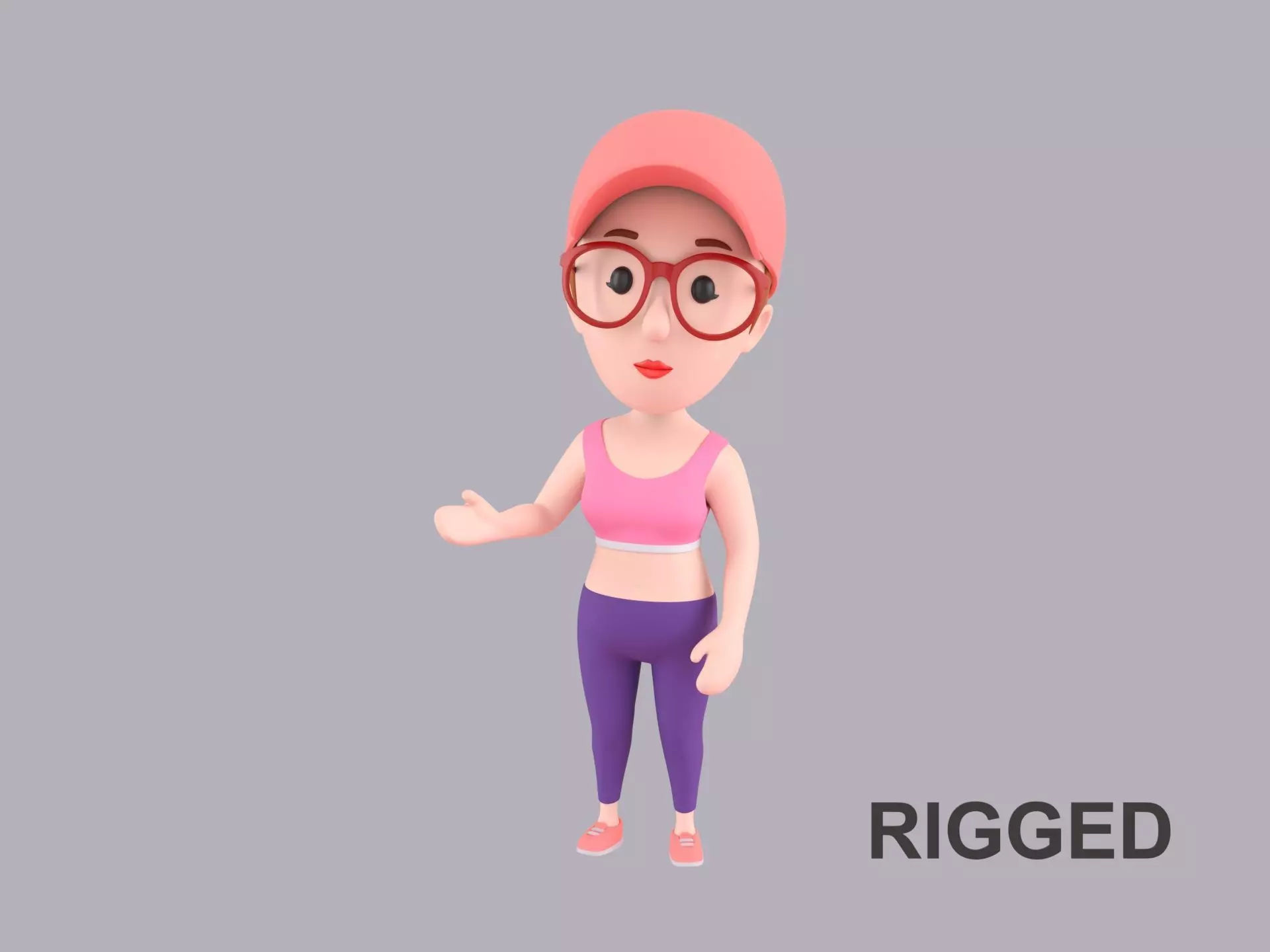 Cartoon Female Character Rigged 105 3D model