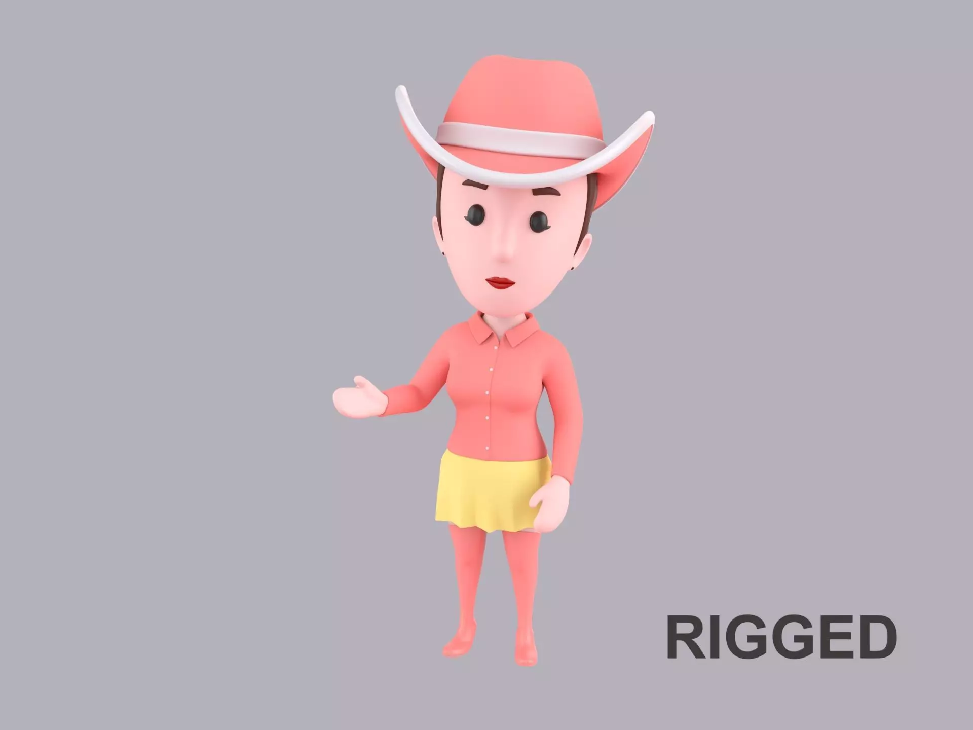 Cartoon Female Character Rigged 099 3D model