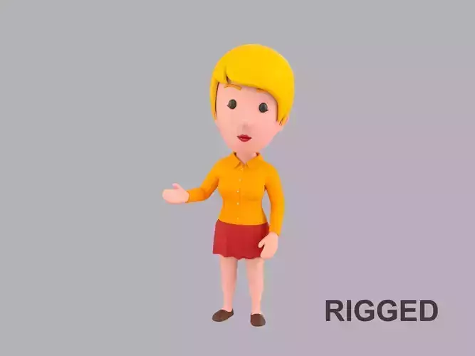 Cartoon Female Character Rigged 093