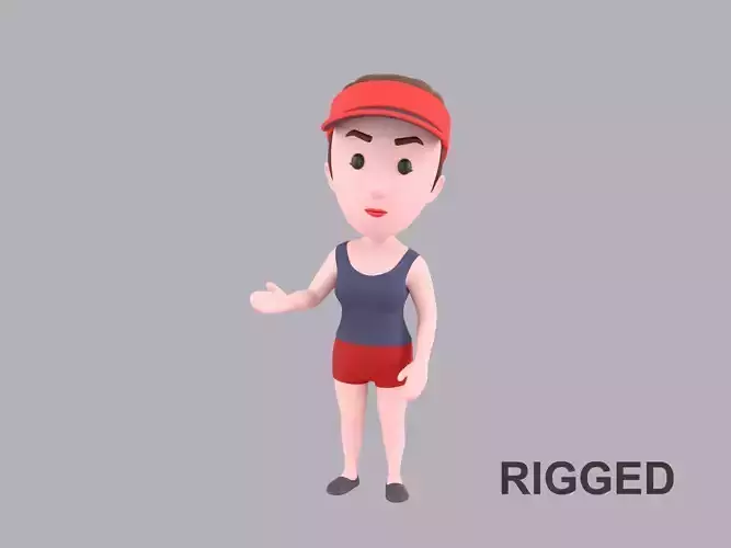 Cartoon Female Character Rigged 080