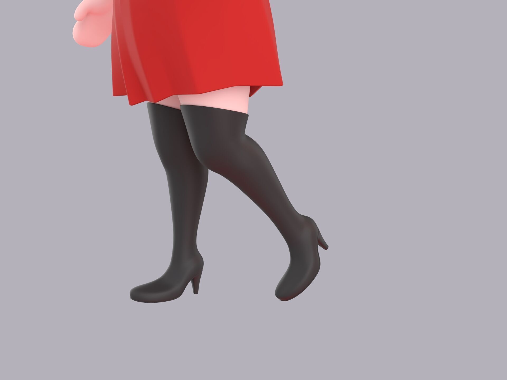 Cartoon Female Character Rigged 079 3D model_7
