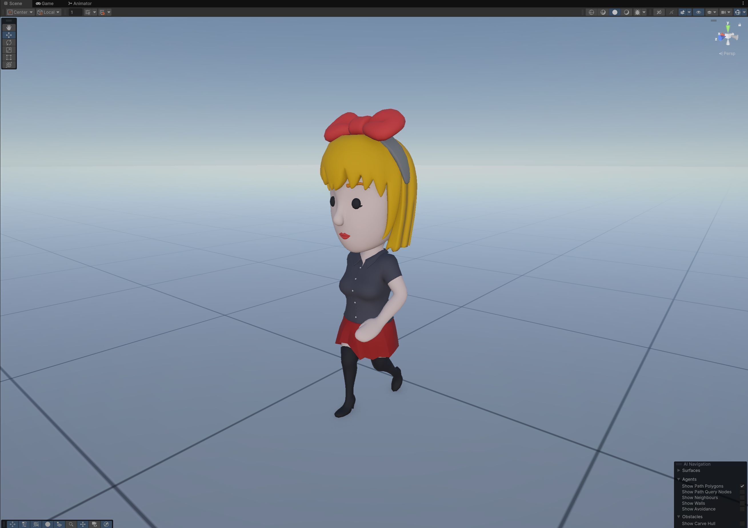 Cartoon Female Character Rigged 079 3D model_11