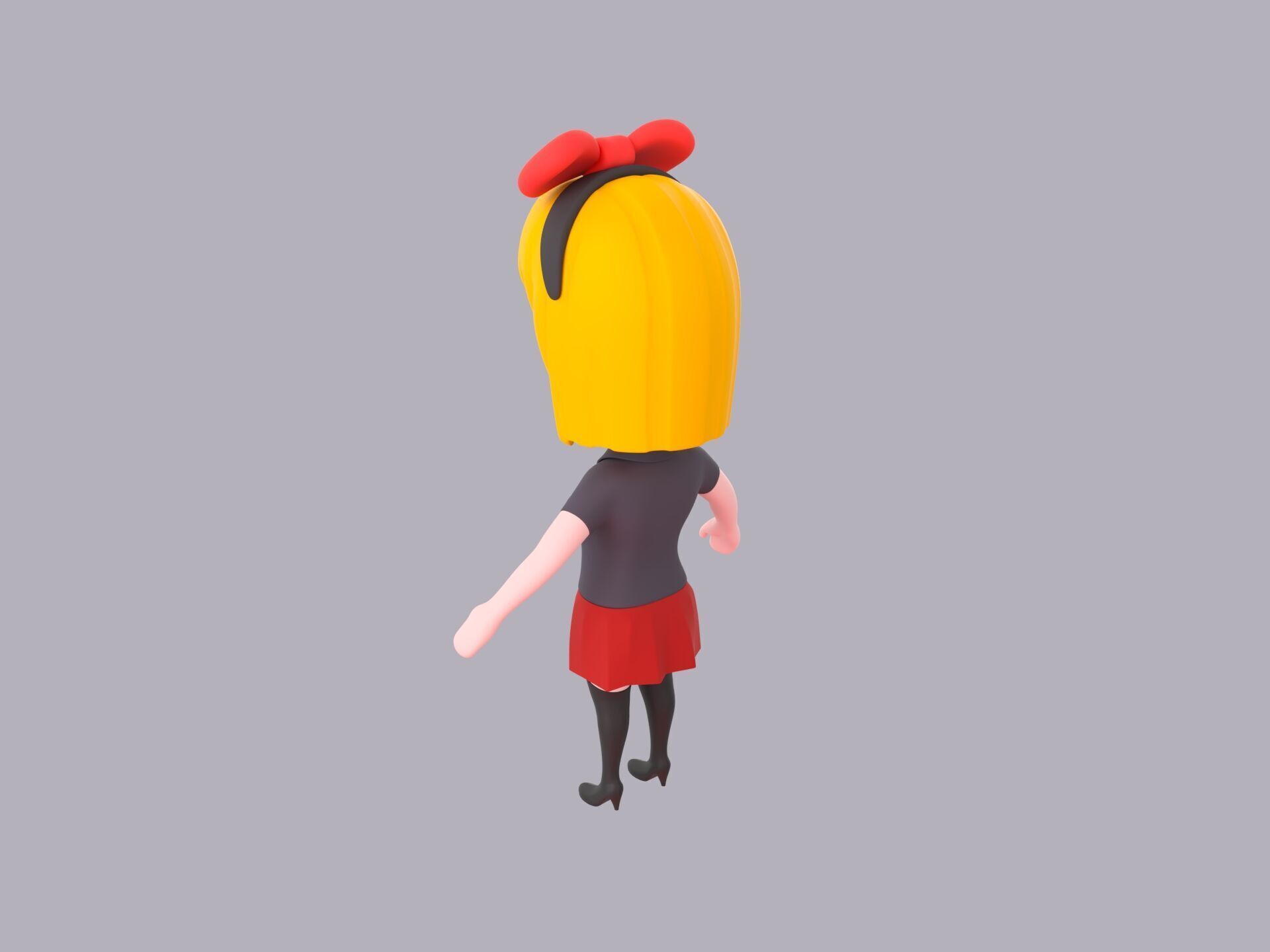 Cartoon Female Character Rigged 079 3D model_4