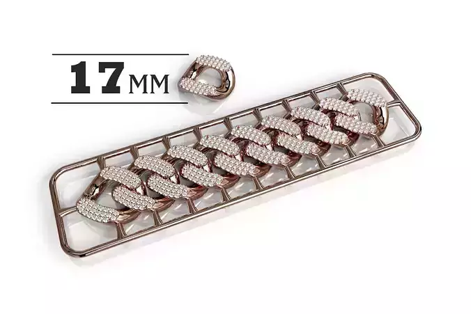 17mm Wide CUBAN Link Chain - HOLLOW FOR BRACELETS OR NECKLACE 3D print model