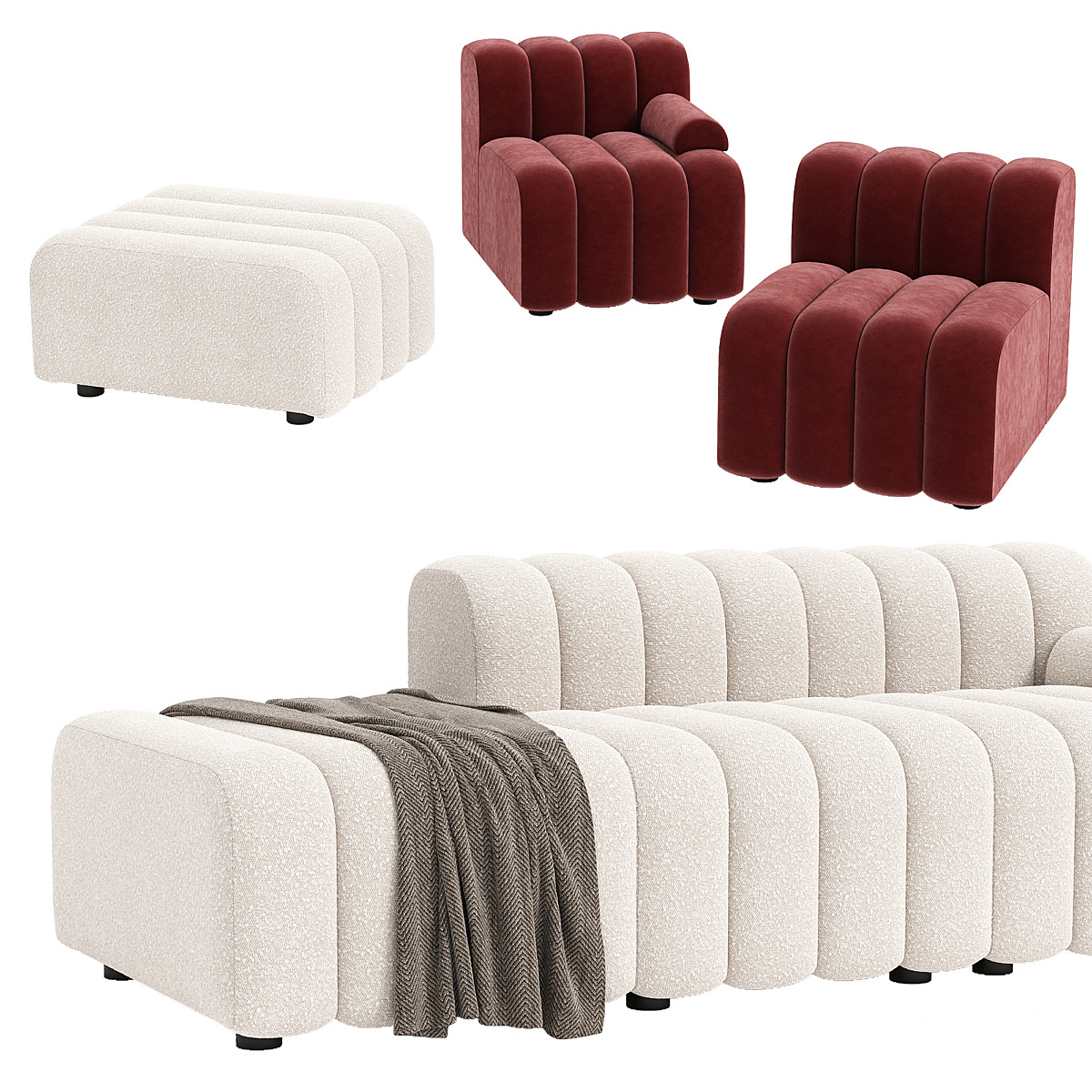 Norr 11 studio sofa Low-poly 3D model_1