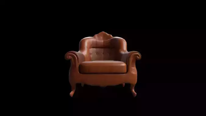 3d Model Stylish Room Interior With Comfortable Lounge Chair