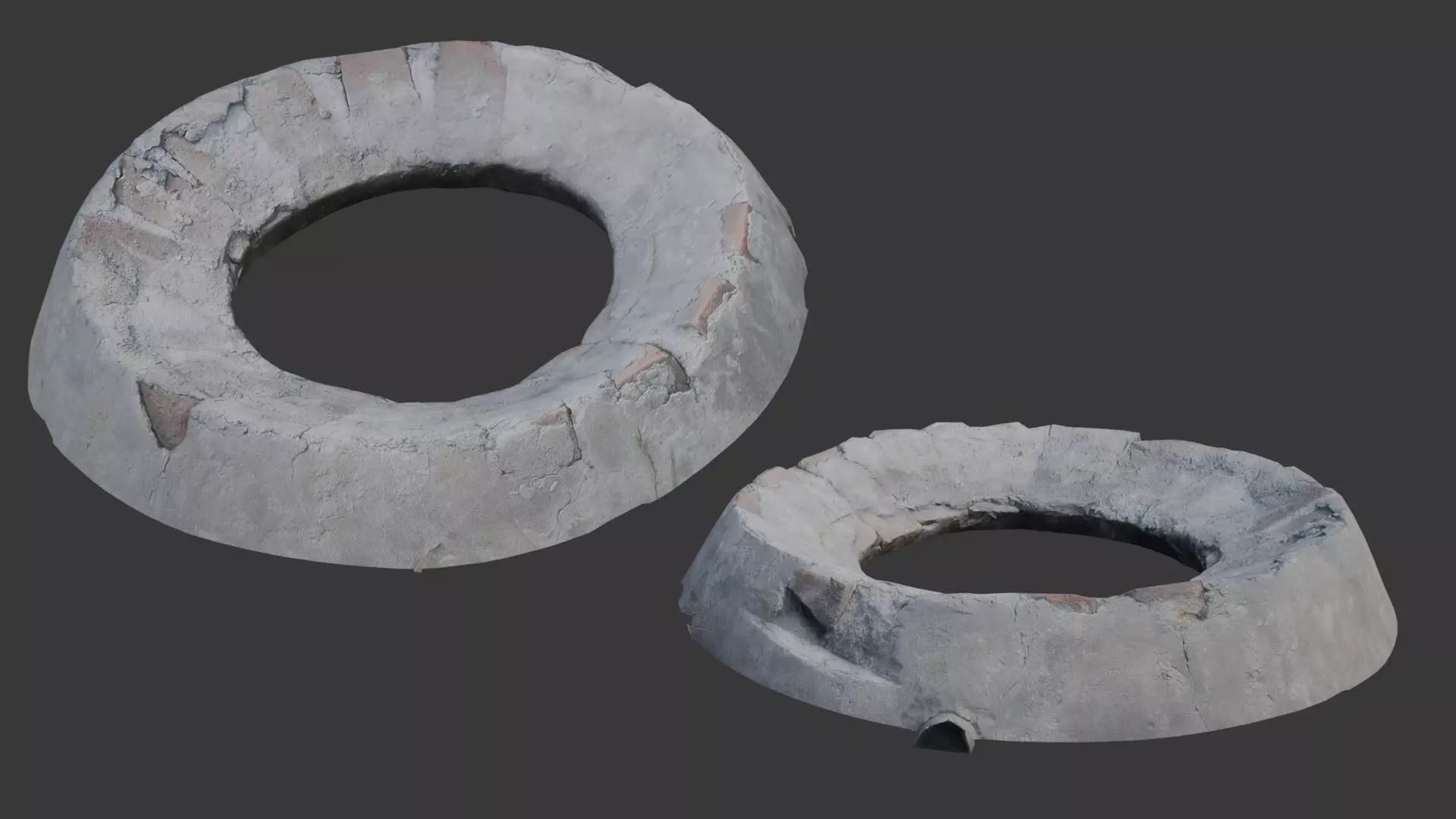 Concrete Circular Base Scan Low-poly 3D model_0