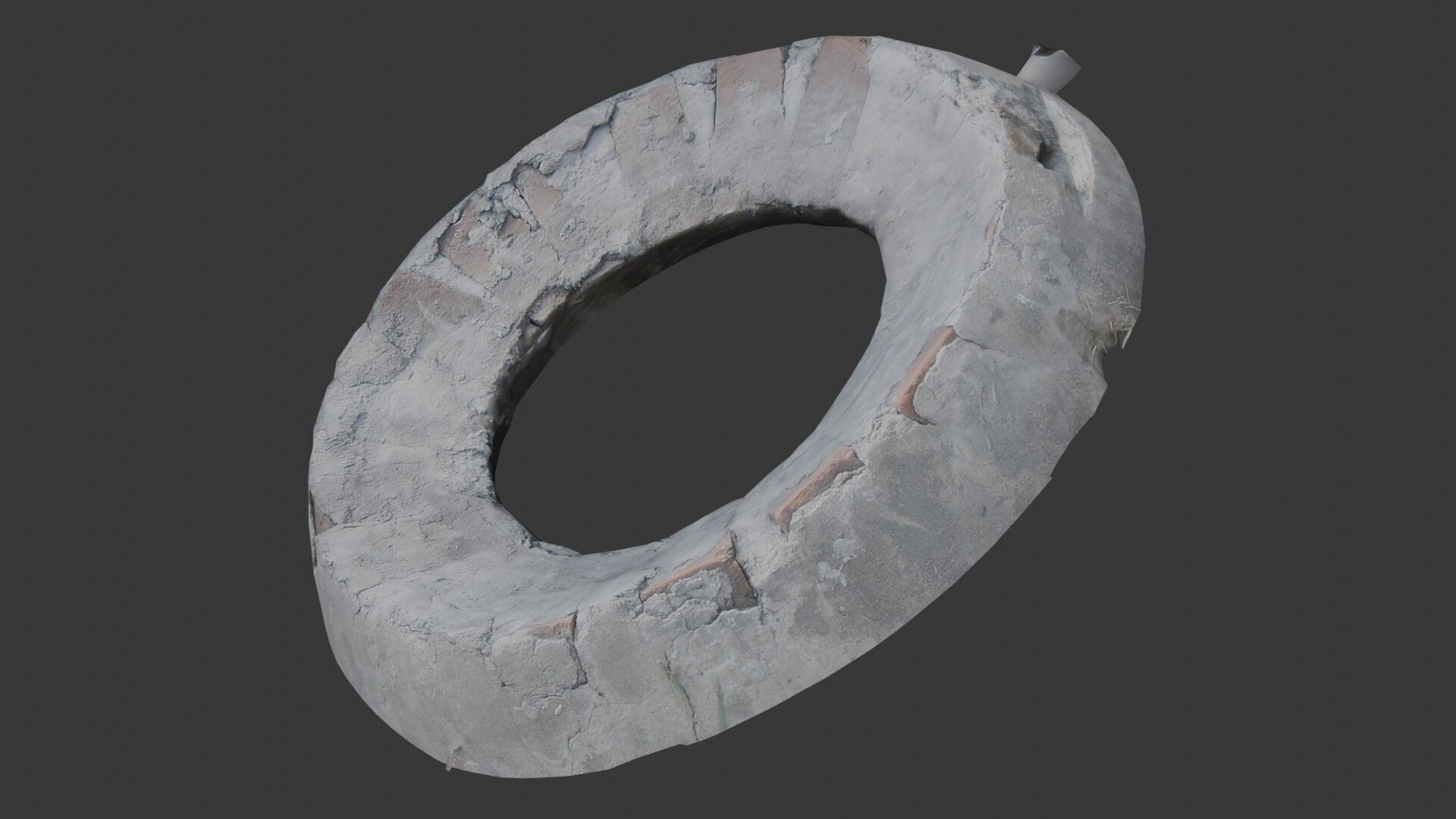 Concrete Circular Base Scan Low-poly 3D model_5