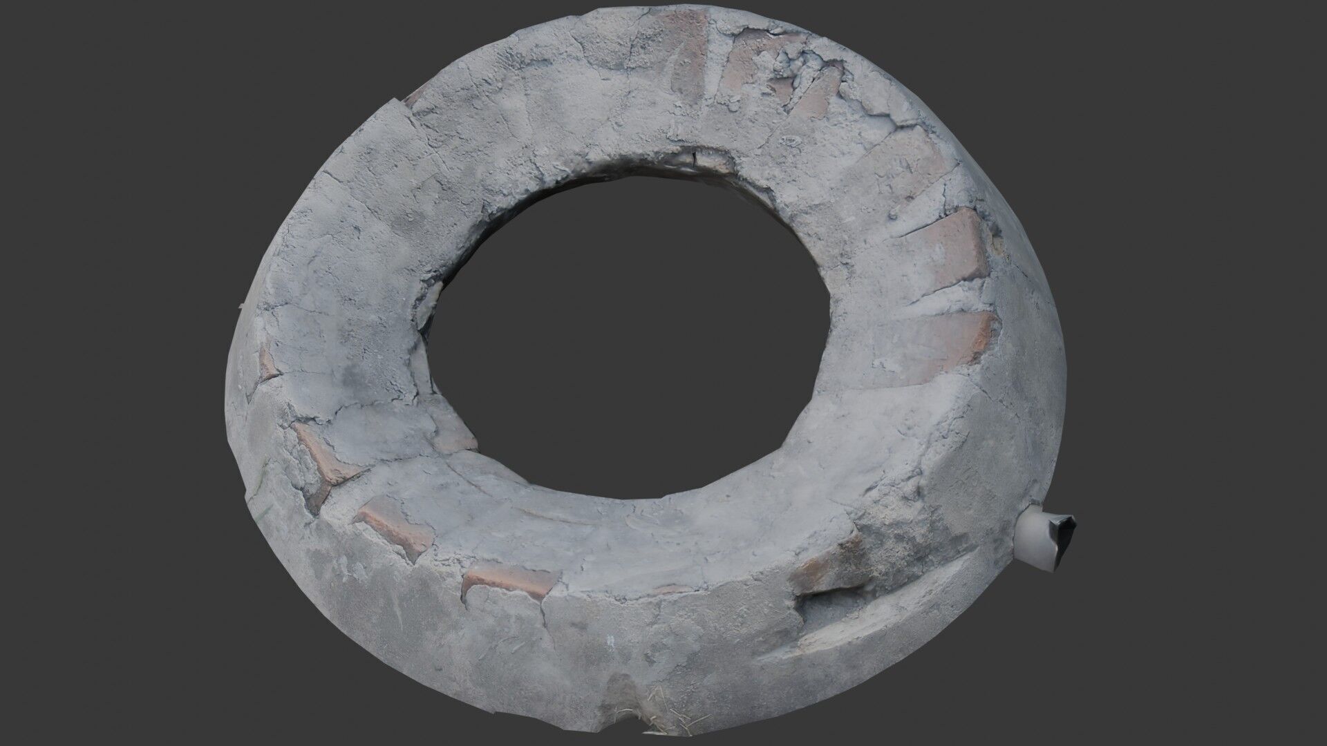 Concrete Circular Base Scan Low-poly 3D model_7