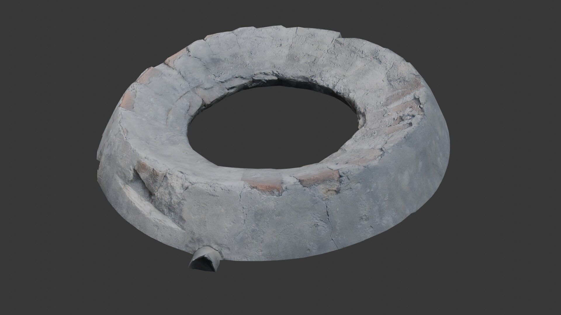 Concrete Circular Base Scan Low-poly 3D model_6