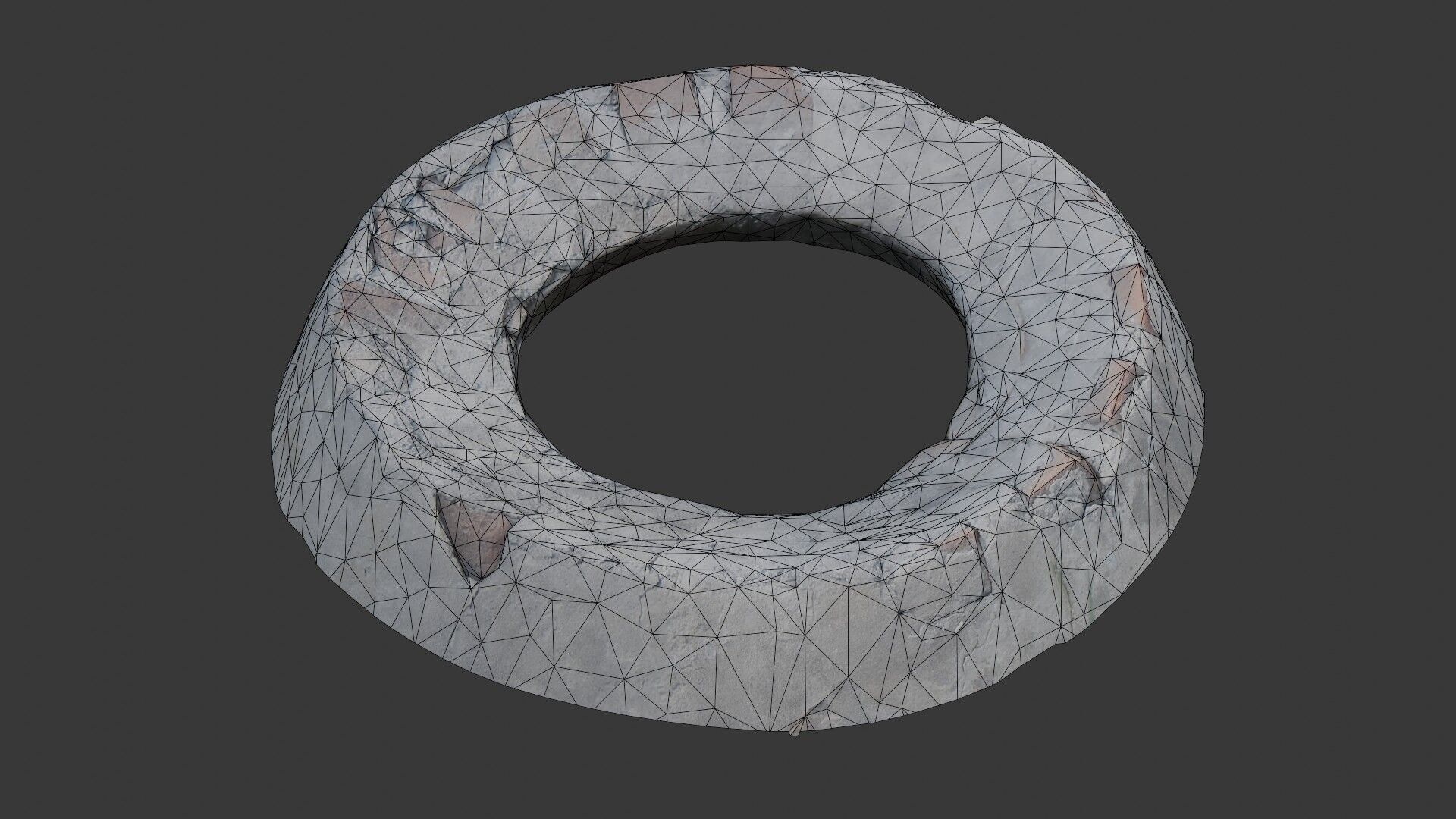 Concrete Circular Base Scan Low-poly 3D model_2