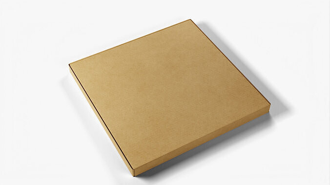 10 inch Kraft Paper Pizza Box 3D model 3