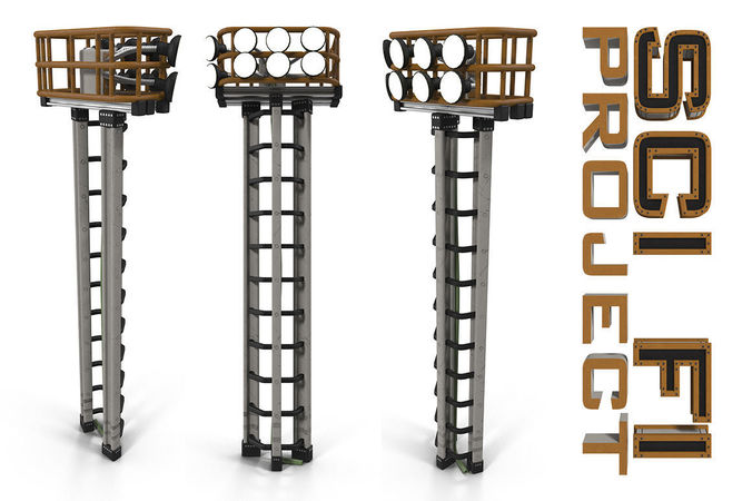 Lighting tower Low-poly 3D model