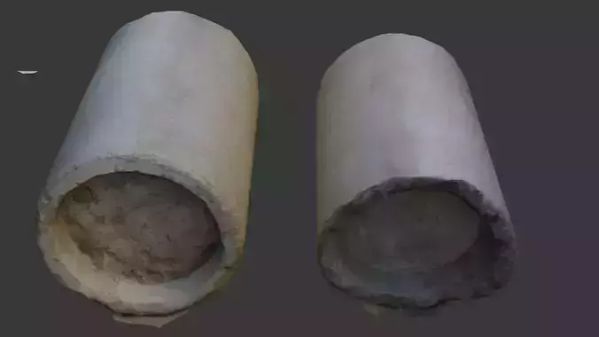 Scanned Concrete Pipe with Worn Edges