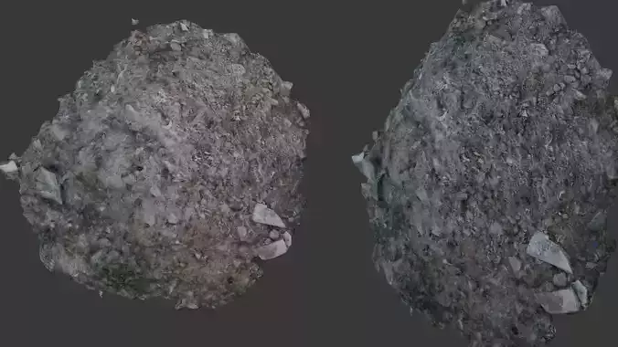 Realistic Scanned Pile of Debris and Rubble