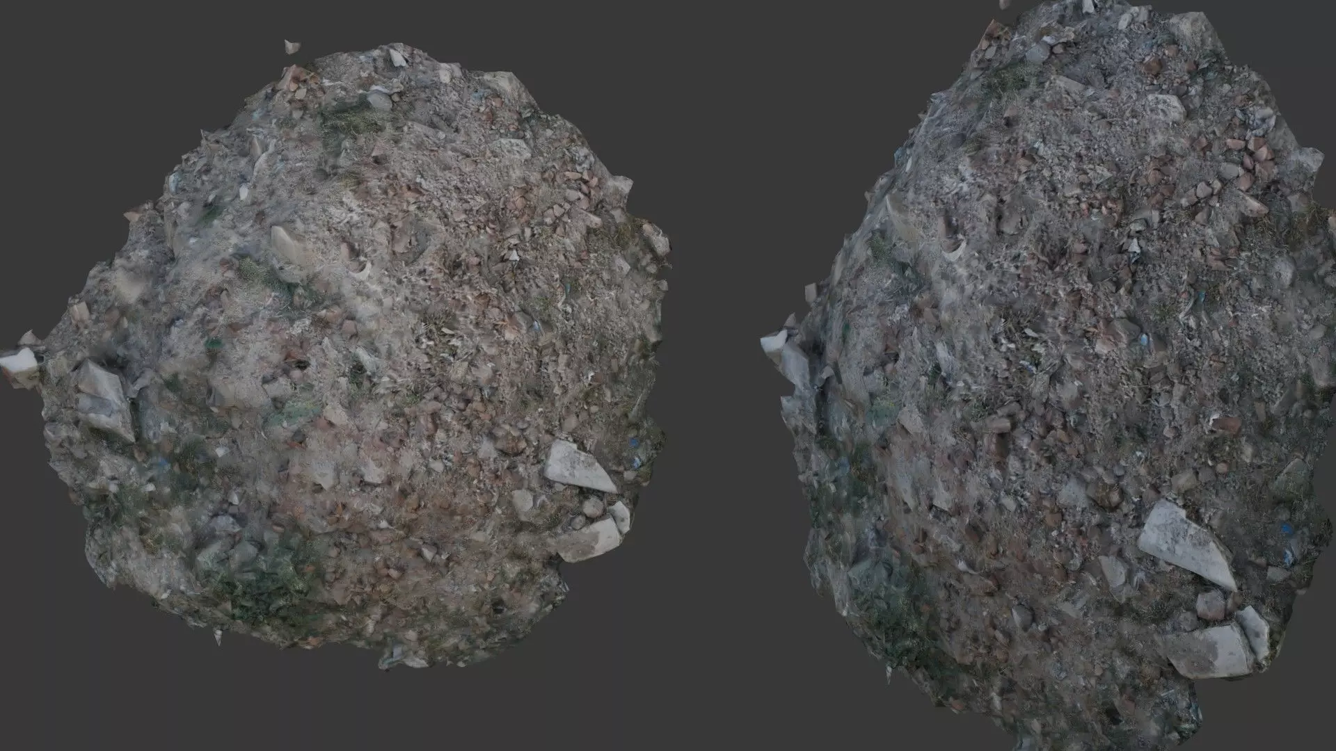 Realistic Scanned Pile of Debris and Rubble Low-poly 3D model_0