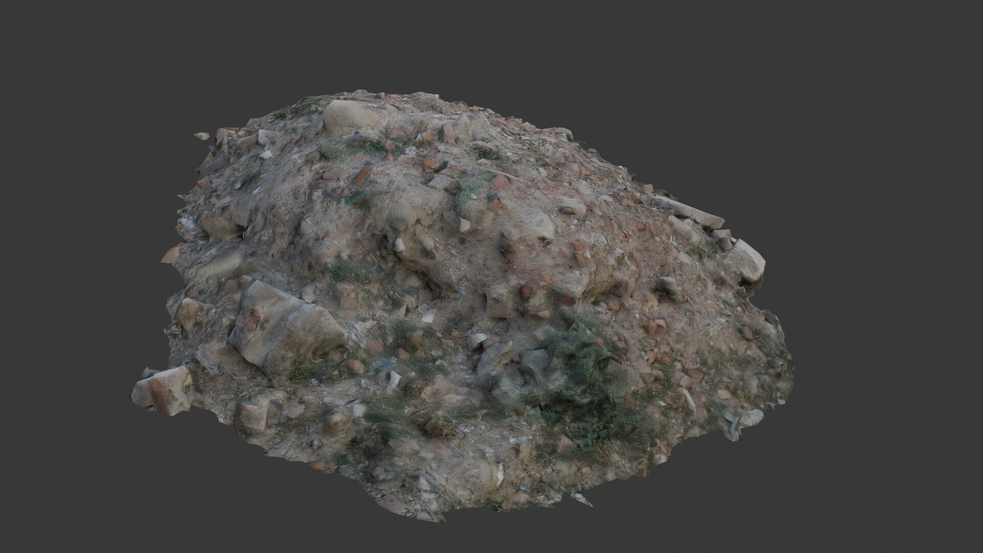 Realistic Scanned Pile of Debris and Rubble Low-poly 3D model_4