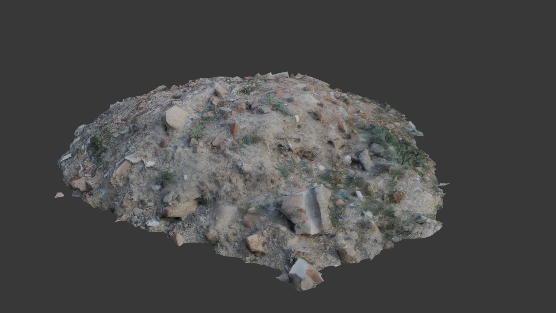 Realistic Scanned Pile of Debris and Rubble Low-poly 3D model_5