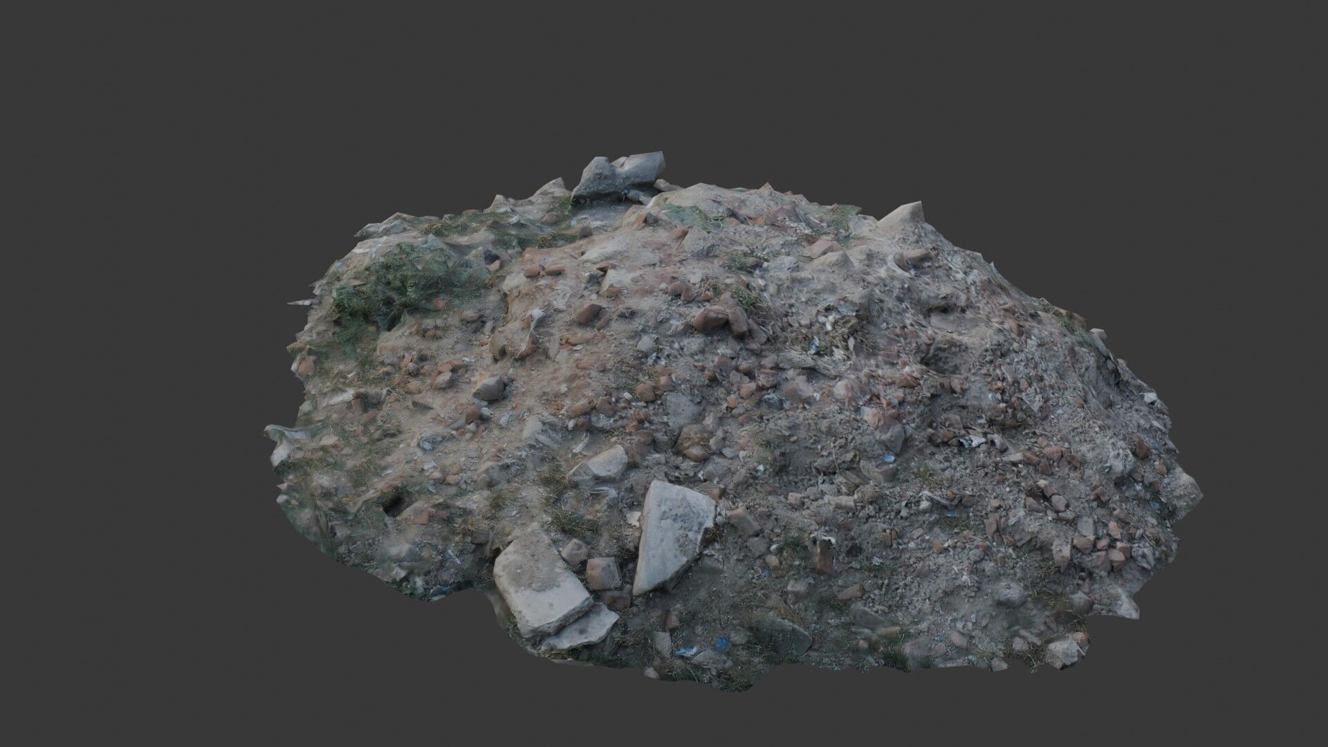 Realistic Scanned Pile of Debris and Rubble Low-poly 3D model_7