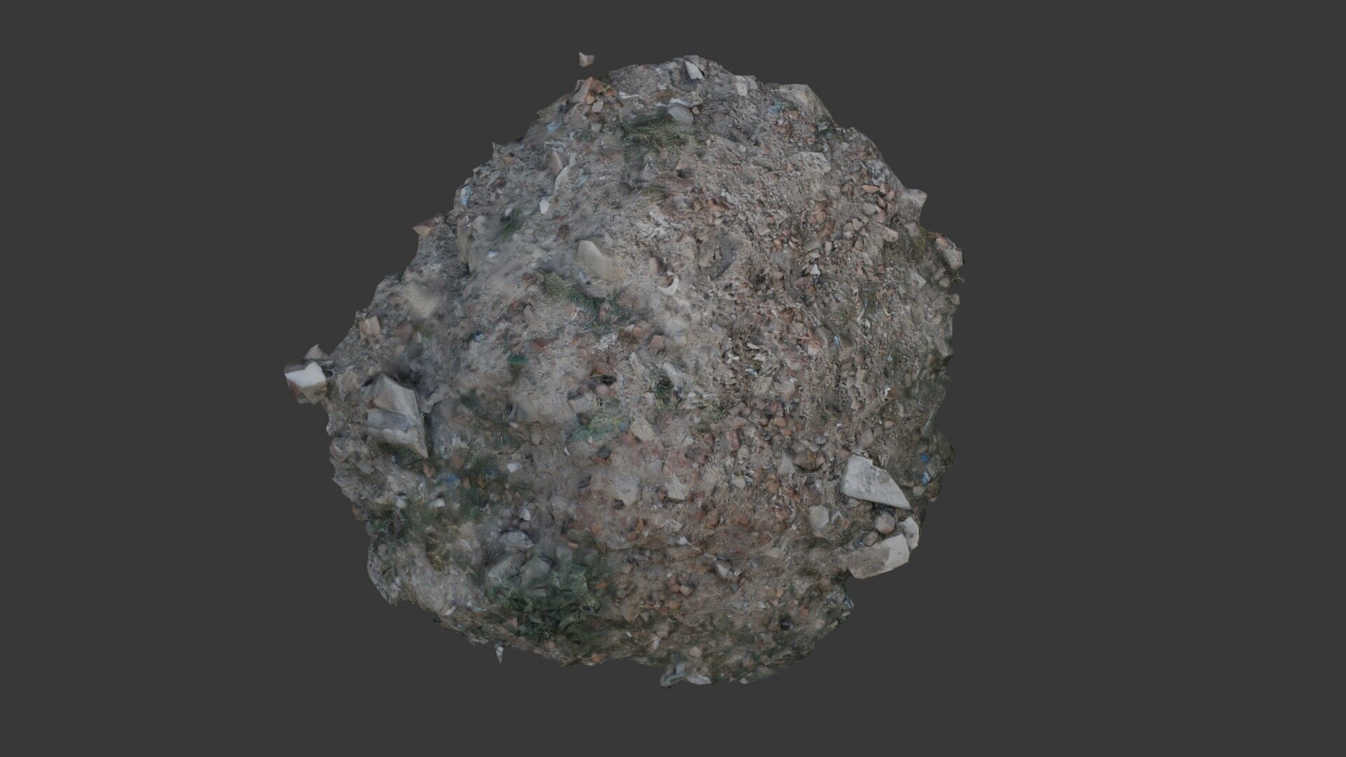 Realistic Scanned Pile of Debris and Rubble Low-poly 3D model_1