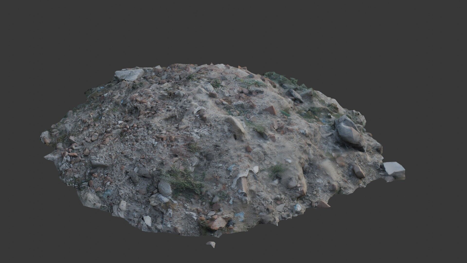 Realistic Scanned Pile of Debris and Rubble Low-poly 3D model_6