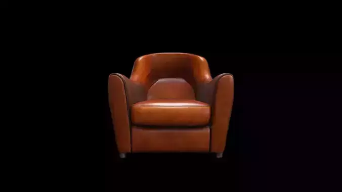 3d Model Stylish Room Interior With Comfortable Saddle Chair