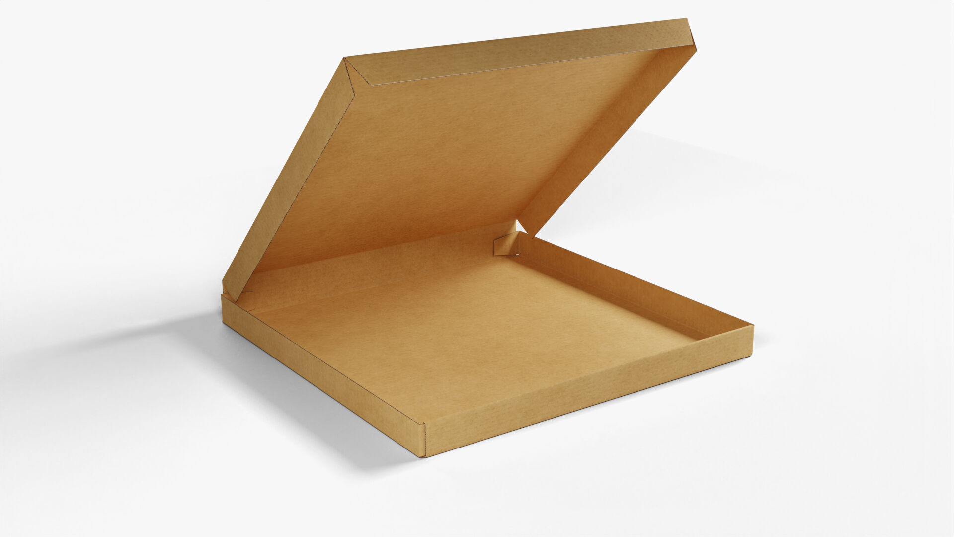 10 inch Kraft Paper Open Pizza Box 3D model_3