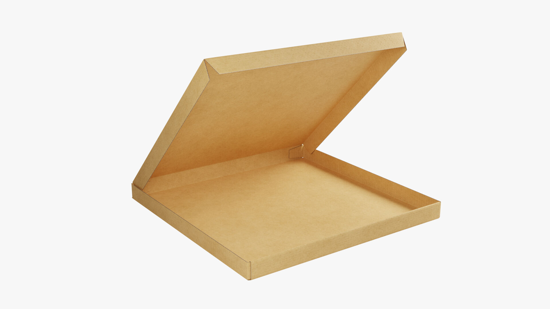 10 inch Kraft Paper Open Pizza Box 3D model_27