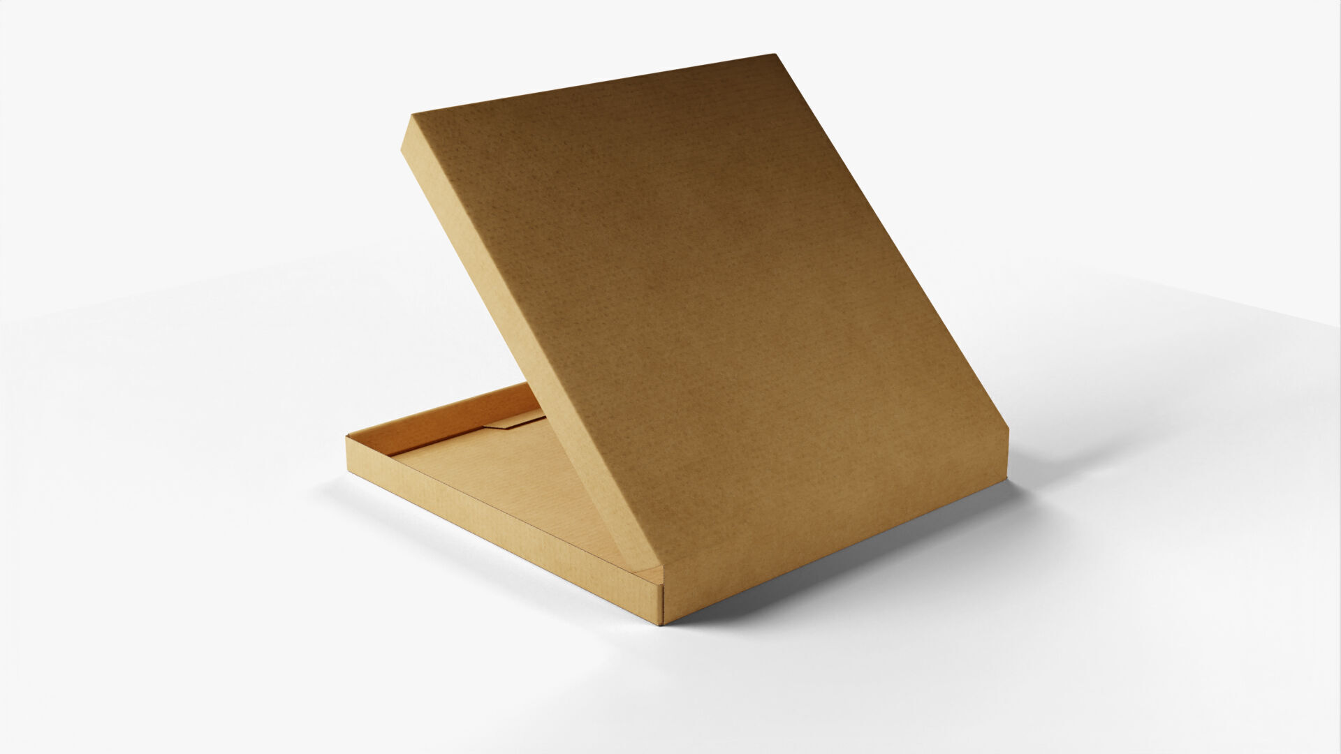 10 inch Kraft Paper Open Pizza Box 3D model_4