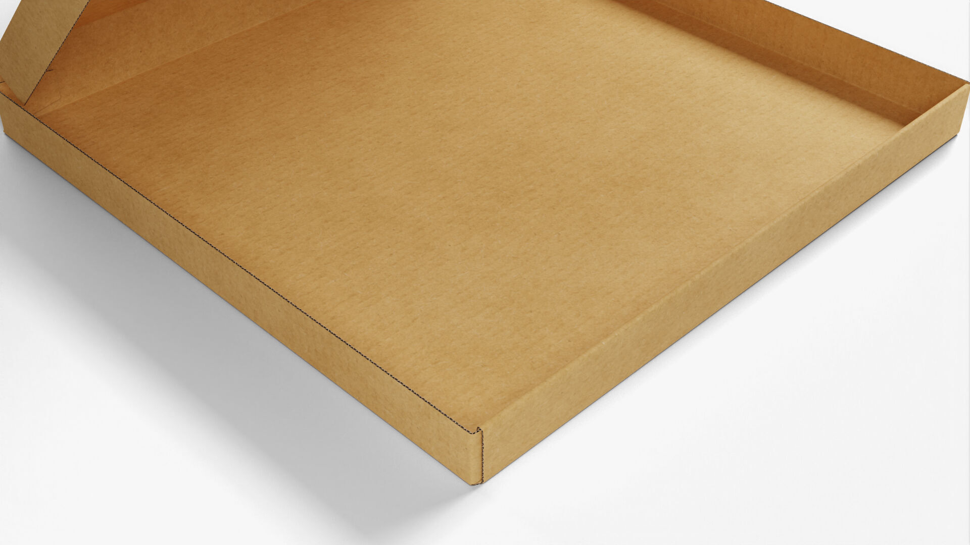 10 inch Kraft Paper Open Pizza Box 3D model_7